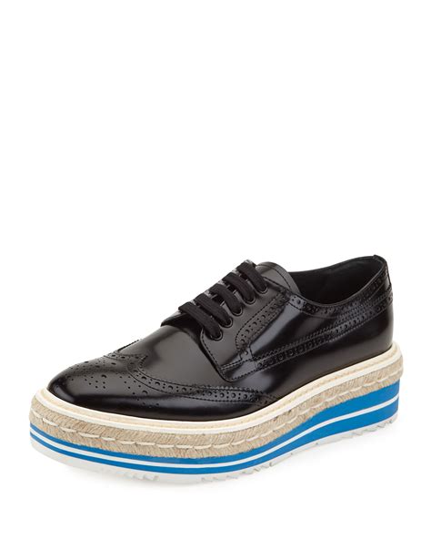 platform oxfords prada|prada platform brogue trim.